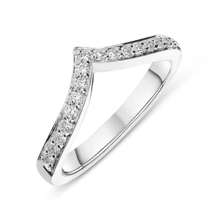 18ct White Gold 0.24ct Diamond Pointed Half Eternity Ring - TITLE White Gold