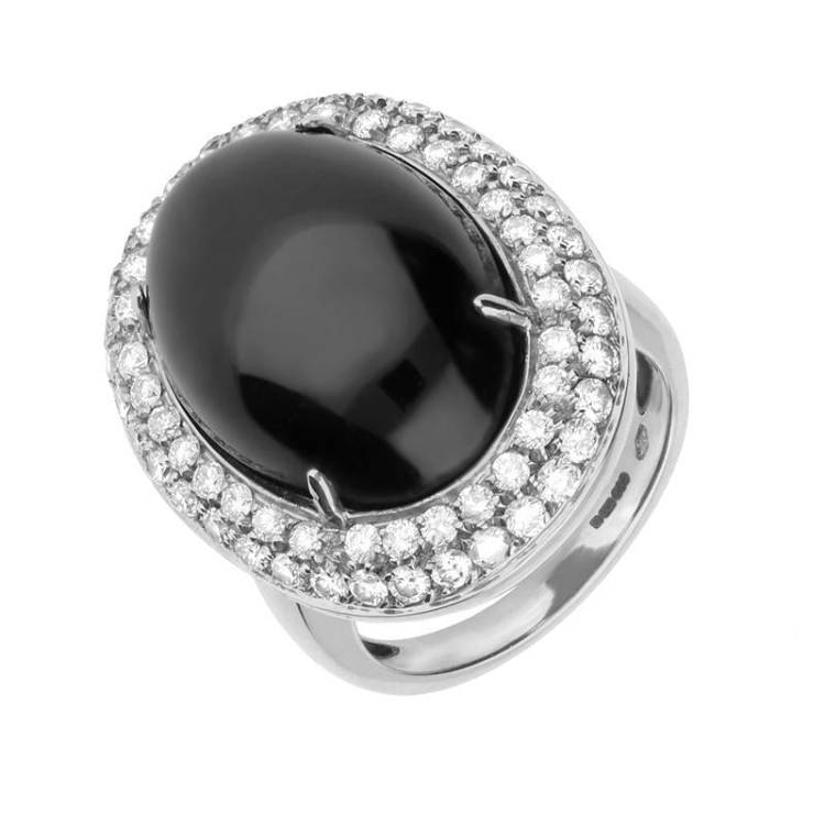 18ct White Gold Whitby Jet 1.47 Carat Diamond Ring D - White Gold