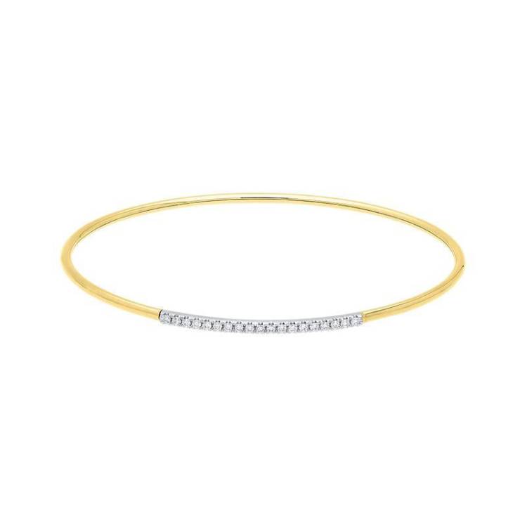 18ct Yellow Gold 0.18ct Diamond Bangle