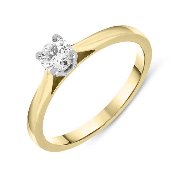 18ct Yellow Gold 0.30ct Diamond Solitaire Ring - Option1 Value Yellow Gold