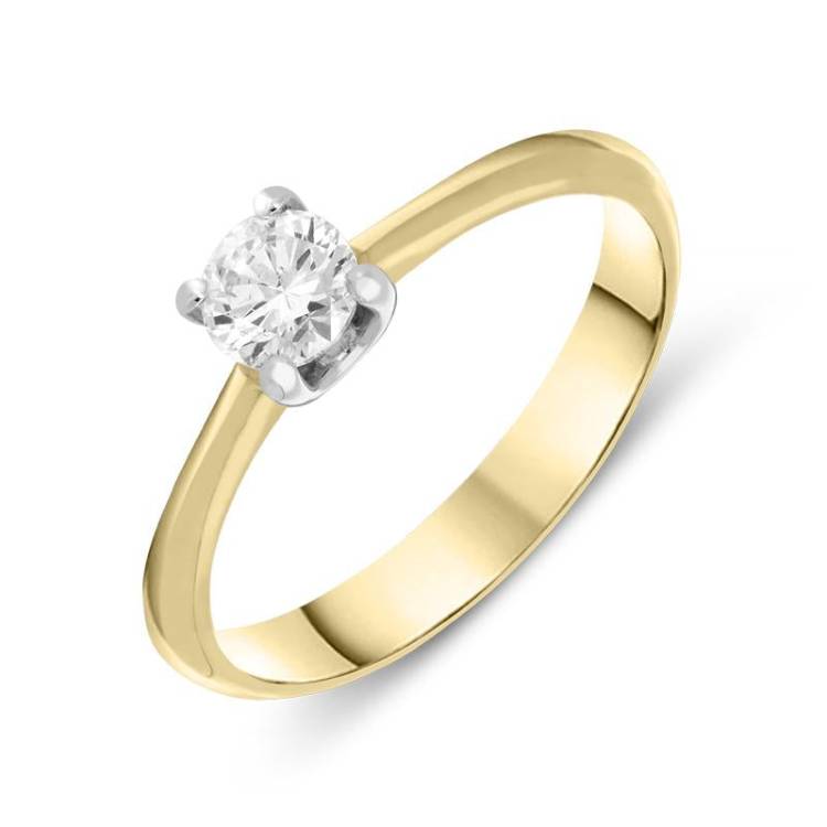 18ct Yellow Gold 0.40ct Diamond Brilliant Cut Solitaire Ring - N