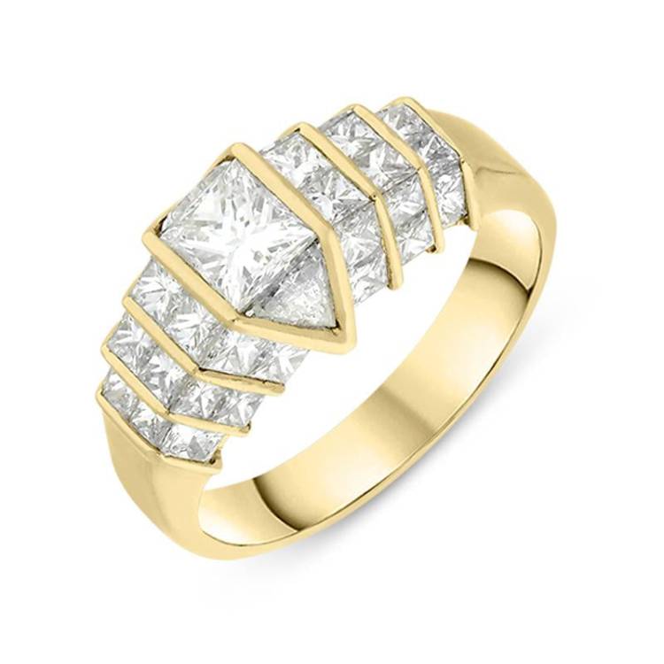 18ct Yellow Gold 0.47ct Quadrillion Diamond Ring D - M