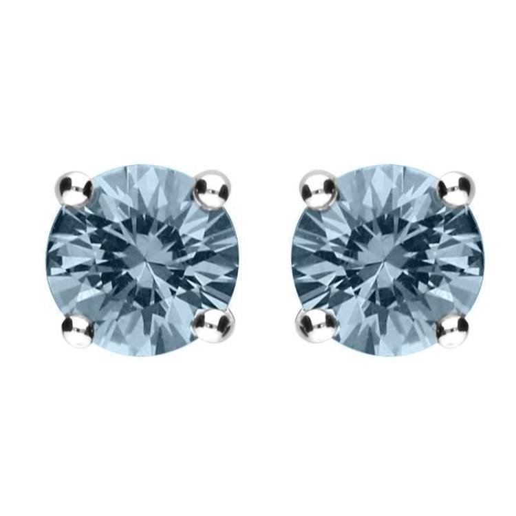 18ct Yellow Gold 0.50ct Aquamarine Solitaire Stud Earrings - Option1 Value Yellow Gold