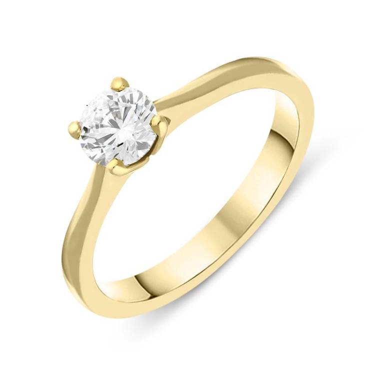 18ct Yellow Gold 0.55ct Diamond Brilliant Cut Solitaire Ring D