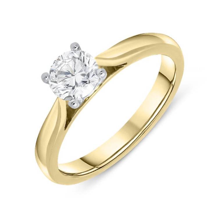 18ct Yellow Gold 0.61ct Diamond Brilliant Cut Solitaire Ring - Option1 Value Yellow Gold