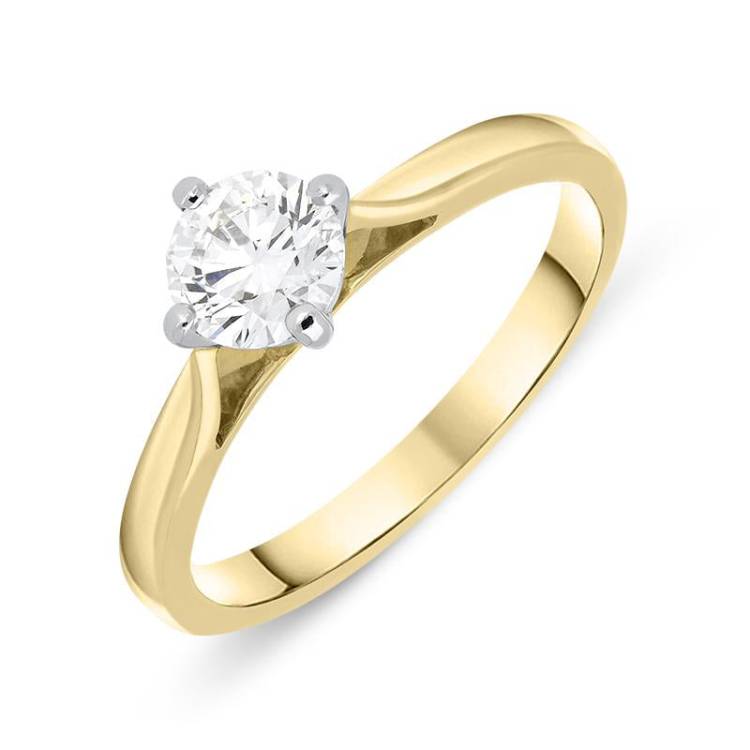 18ct Yellow Gold 0.62ct Diamond Solitaire Ring - Option1 Value Yellow Gold