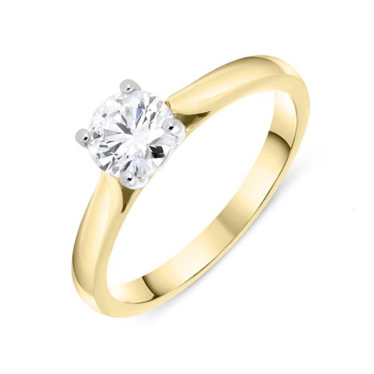 18ct Yellow Gold 0.63ct Diamond Brilliant Cut Solitaire Ring - Option1 Value Yellow Gold