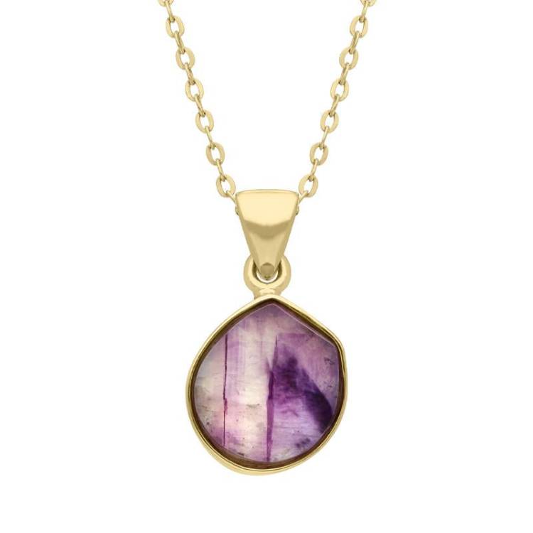 18ct Yellow Gold Blue John Round Necklace