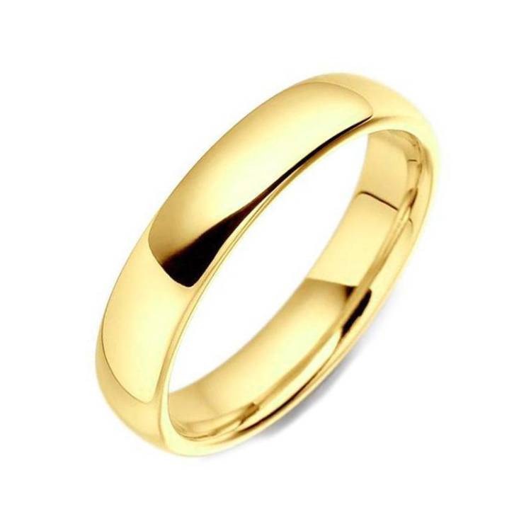 18ct Yellow Gold 4mm Court Shape Wedding Ring D - M