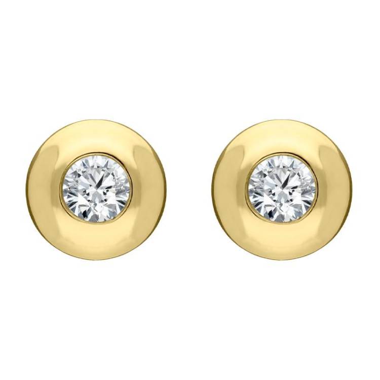18ct Yellow Gold Diamond Solitaire Stud Earrings
