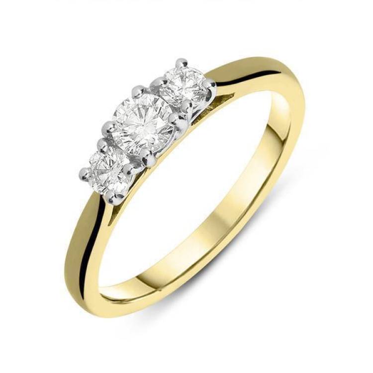 18ct Yellow Gold 0.50ct Diamond Trilogy Ring - Option1 Value Yellow Gold