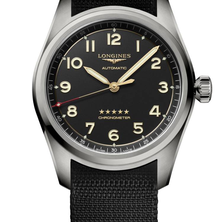 Longines Watch Spirit Titanium 40 NATO Strap Mens - Grey