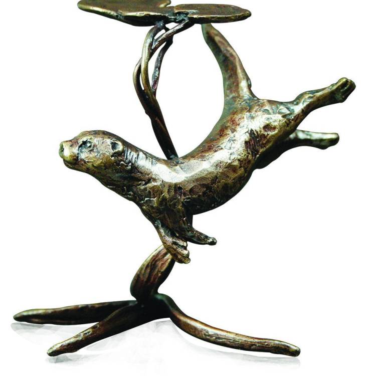 Art In Bronze Otter Swimming Figurine