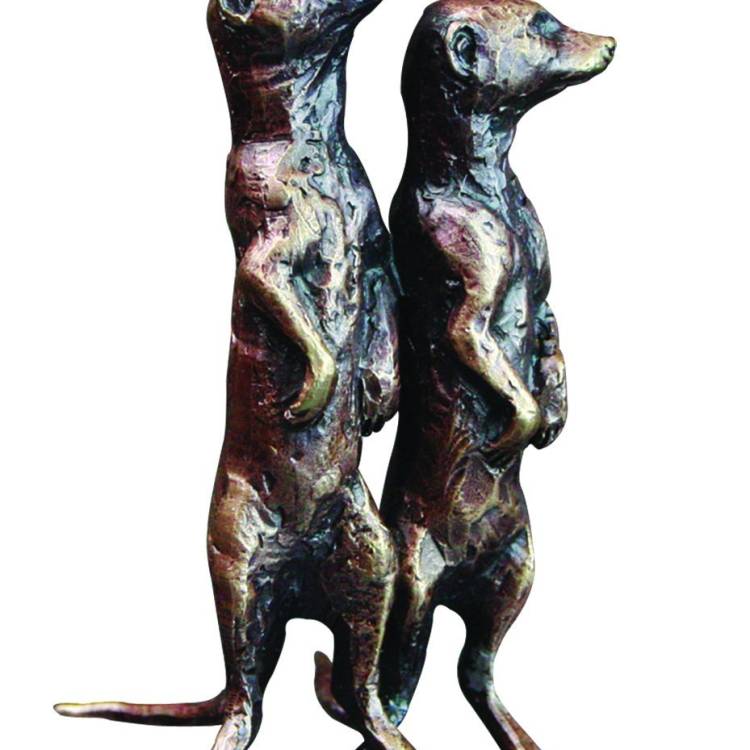 Art In Bronze Pair of Meerkats Figurine