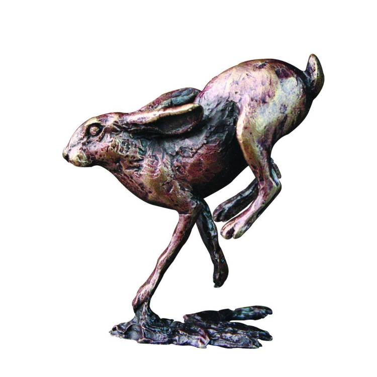 Art In Bronze Running Hare Figurine