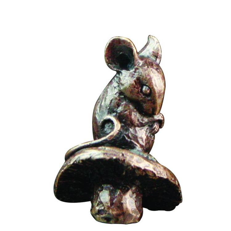 Art In Bronze Mouse on Toadstool Figurine
