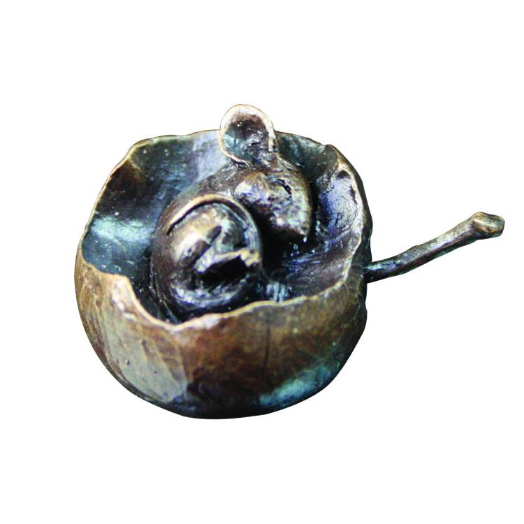 Art In Bronze Mouse in Apple Figurine