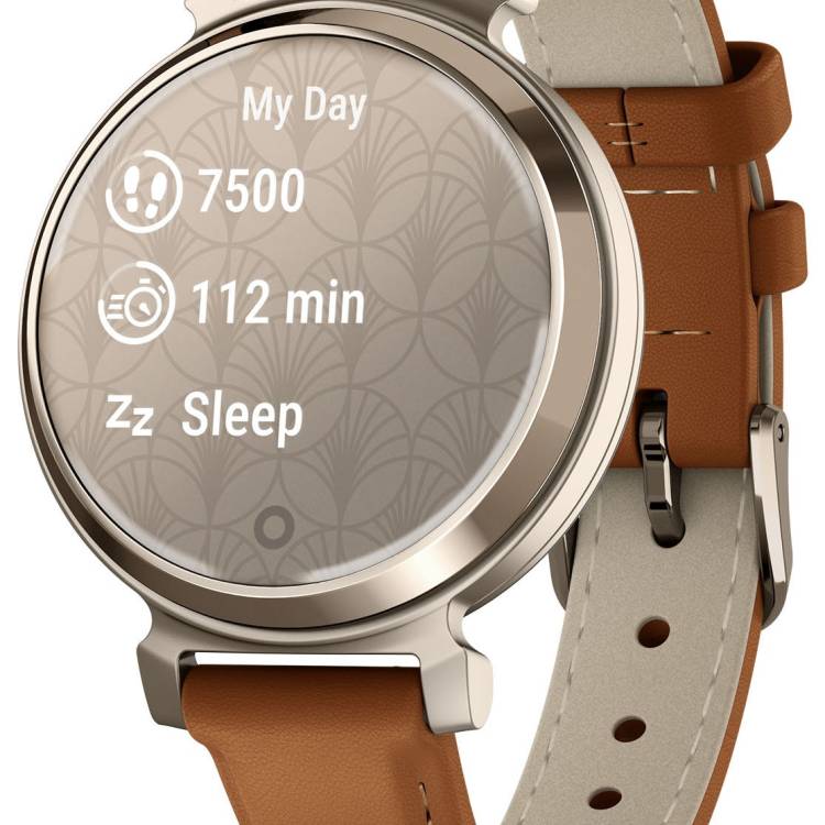 Garmin Watch Lily 2 Classic Cream Gold & Tan Leather