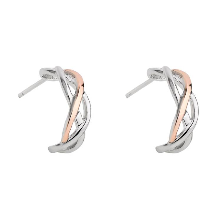Clogau Eternal Love Sterling Silver Weave Hoop Earrings - Silver