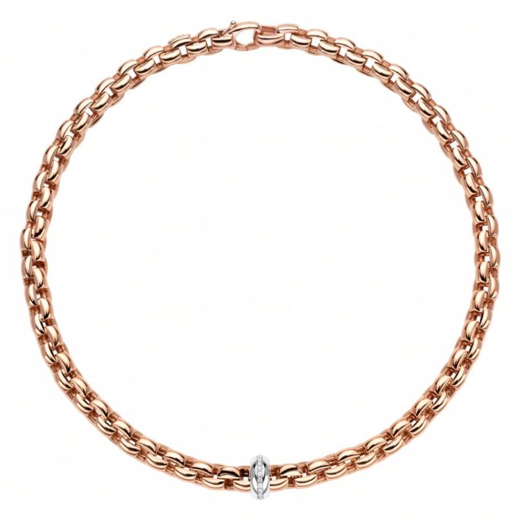 Fope Eka 18ct Rose Gold 0.19ct Diamond Necklace