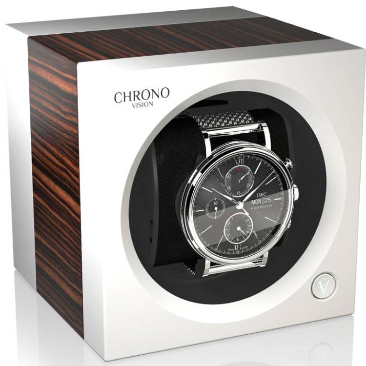 Chronovision One Watch Winder Bluetooth Macassar Silk White Silk - White