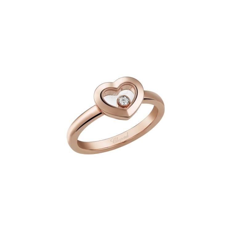 Chopard Happy Diamonds 18ct Rose Gold 0.05ct Diamond Ring - 57
