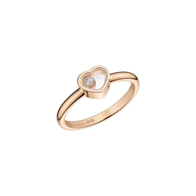 Chopard My Happy Hearts 18ct Rose Gold 0.05ct Diamond Ring - 57
