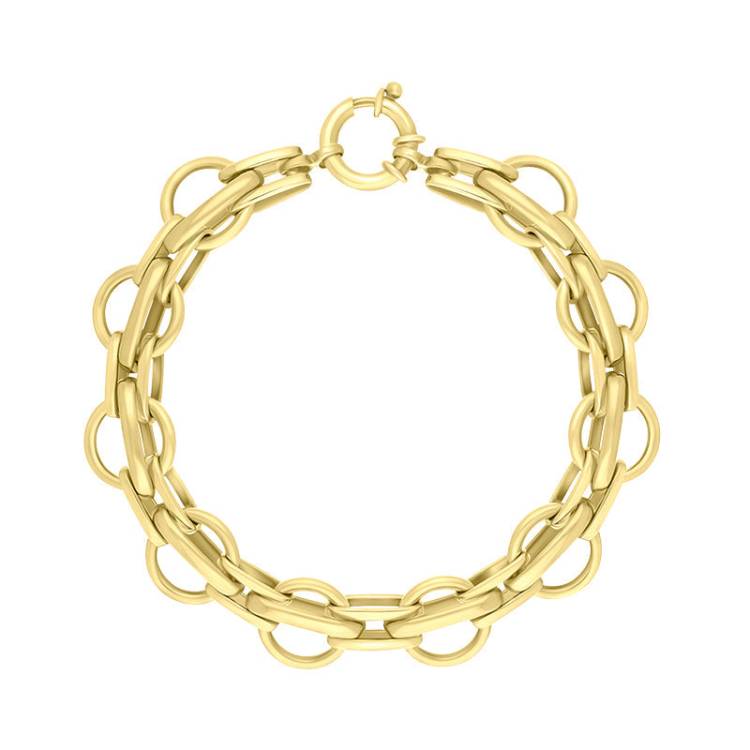 9ct Yellow Gold Round Link Handmade Bracelet