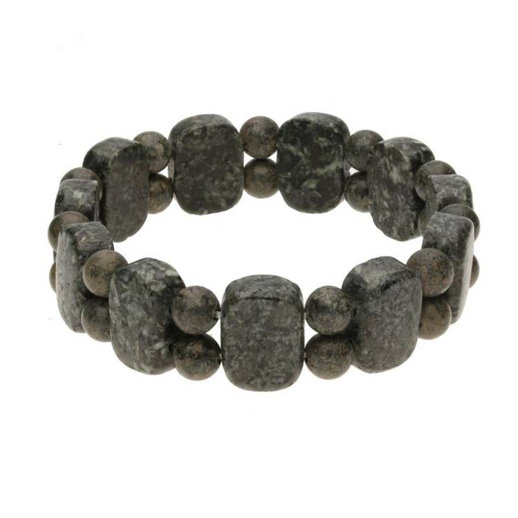 Preseli Bluestone Cushion and Bead Stretch Bracelet D