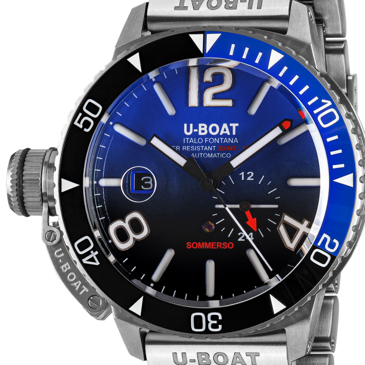 U-Boat Watch Sommerso Ghiera Ceramica Bicolore Quadrante Blue Bracelet