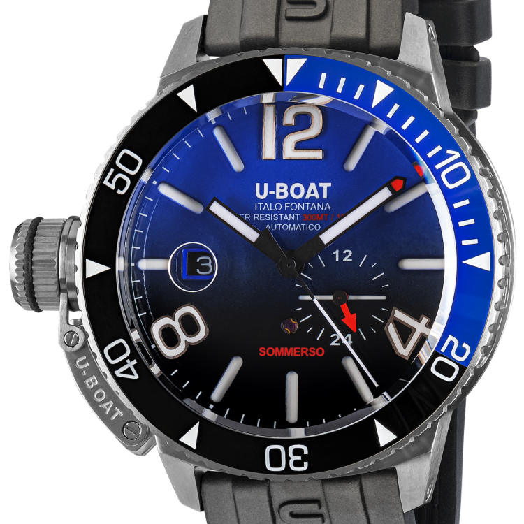 U-Boat Watch Sommerso Ghiera Ceramica Bicolore Quadrante Blue