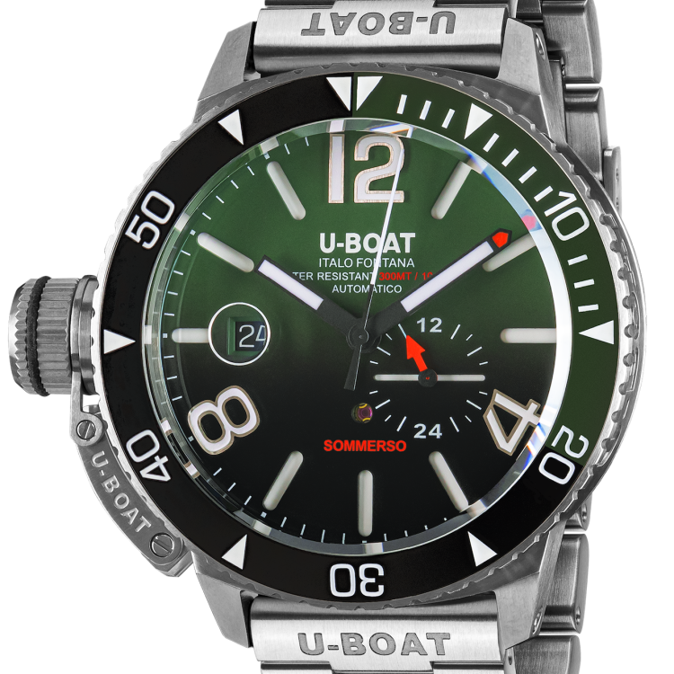 U-Boat Watch Sommerso Ghiera Ceramica Bicolore Quadrante Green Bracelet