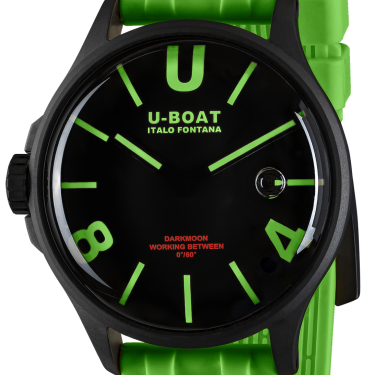 U-Boat Watch Darkmoon 44 Black Green Curve PVD