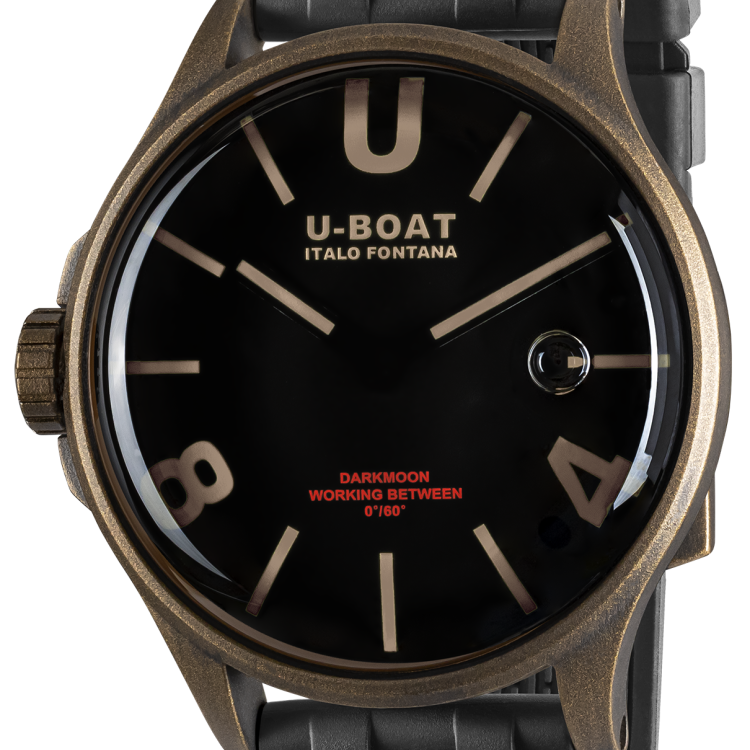 U-Boat Watch Darkmoon 44 Brown Black Curve Vintage