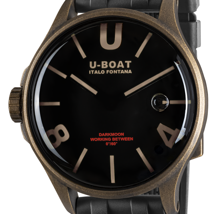 U-Boat Watch Darkmoon 40 Black Brown Curve Vintage
