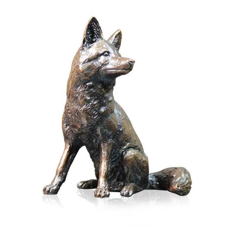 Art In Bronze Fox Sitting Figurine