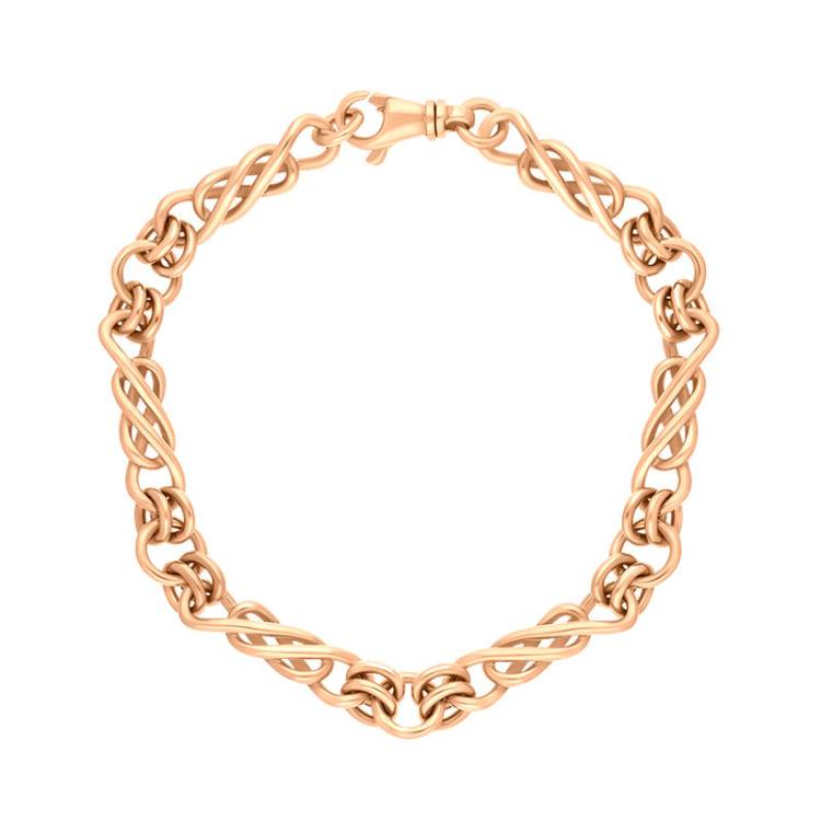 9ct Rose Gold Celtic Twist Handmade Bracelet