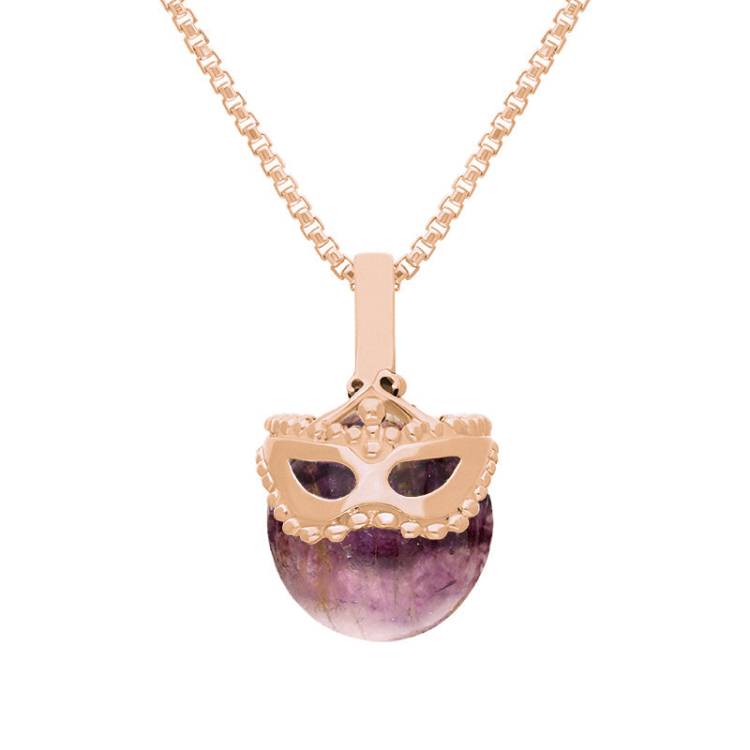 9ct Rose Gold Blue John Zodiac Gemini 9mm Bead Pendant - Rose Gold