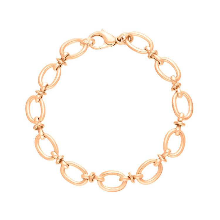 9ct Rose Gold Oval Link Handmade Bracelet