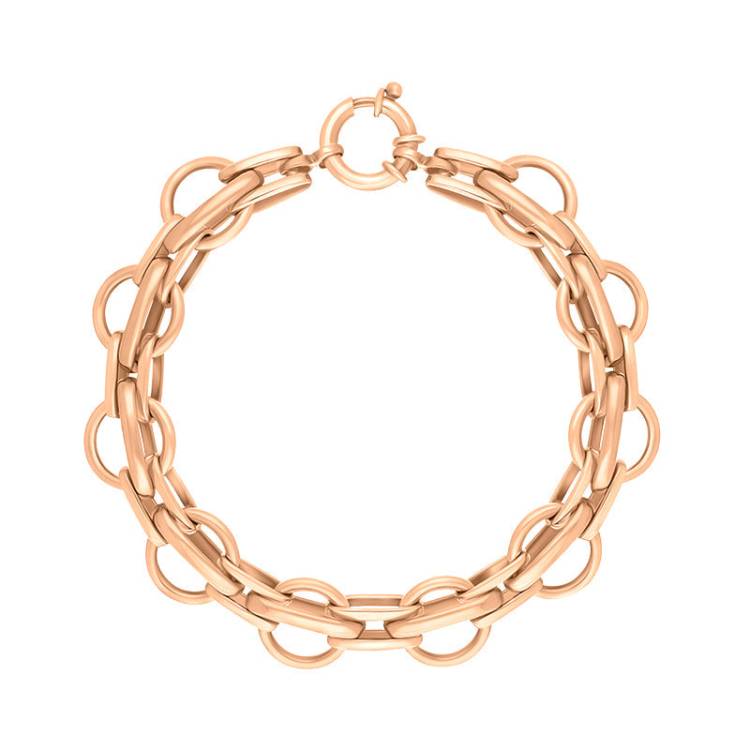 9ct Rose Gold Round Link Handmade Bracelet