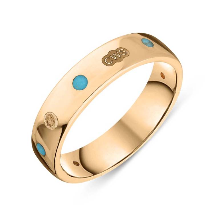 9ct Rose Gold Turquoise King's Coronation Hallmark 5mm Ring - X