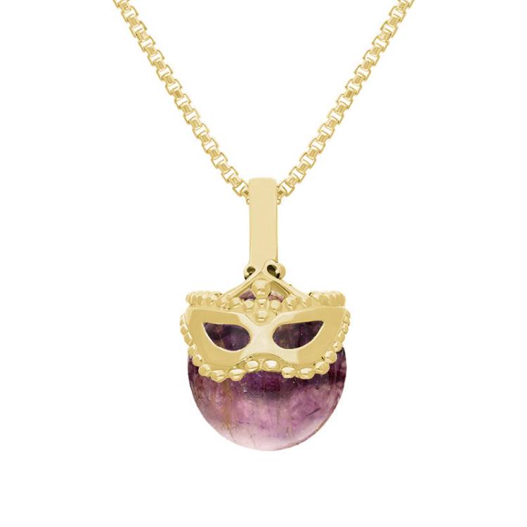 9ct Yellow Gold Blue John Zodiac Gemini 9mm Bead Pendant - Yellow Gold