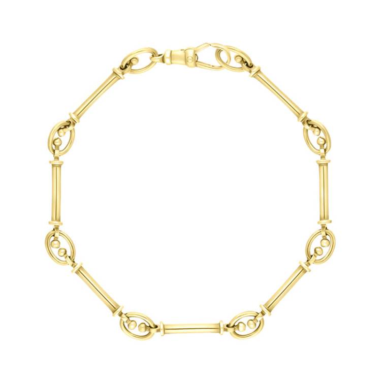 9ct Yellow Gold Handmade Baton Link Bracelet