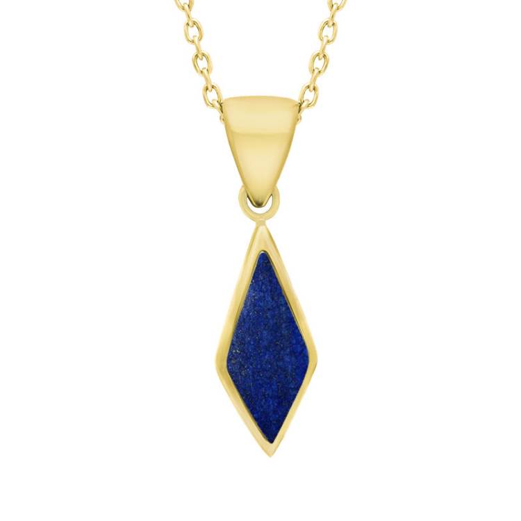 9ct Yellow Gold Lapis Lazuli Dinky Diamond Necklace