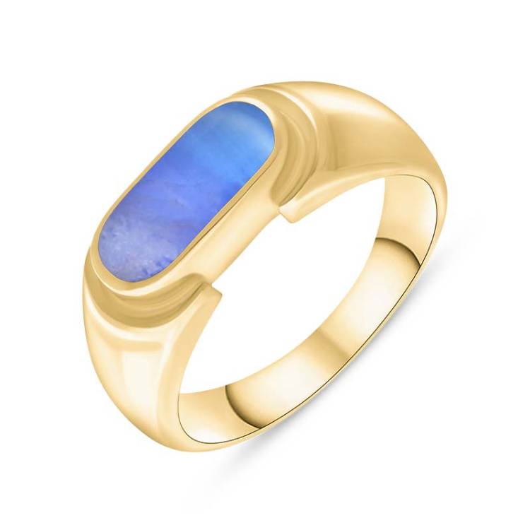 9ct Yellow Gold Moonstone Oval Dodgem Ring - Gold