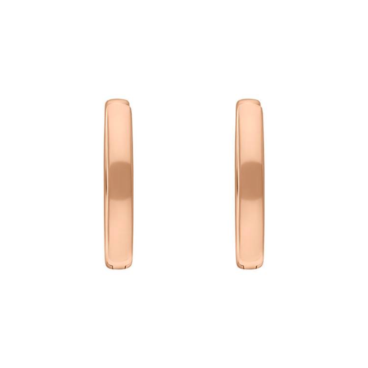 9ct Rose Gold 18mm Round Domed Hoop Earrings - Gold