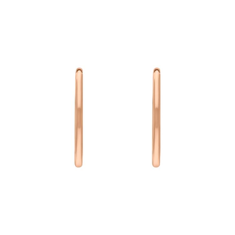 9ct Rose Gold 24mm Round Hoop Earrings - Gold