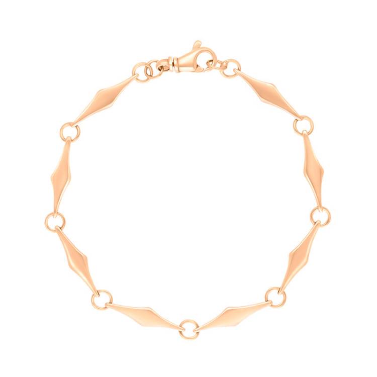 9ct Rose Gold Rhombus Handmade Bracelet