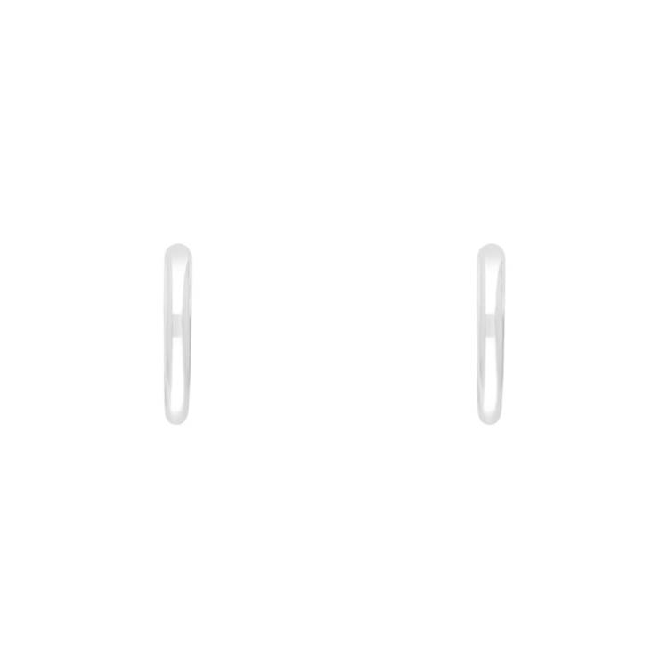 9ct White Gold Round Hoop Earrings - Gold