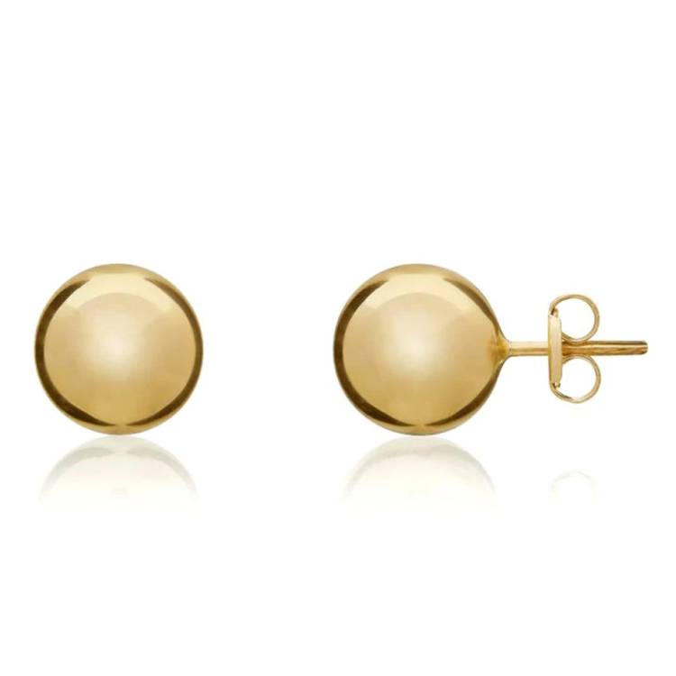 9ct Yellow Gold 9mm Ball Stud Earrings - Gold